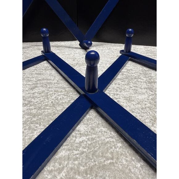 2 Vintage 10-Peg Large Blue Wood Accordion Wall Hanging Rack 20 Pegs Total! - Picture 5 of 8